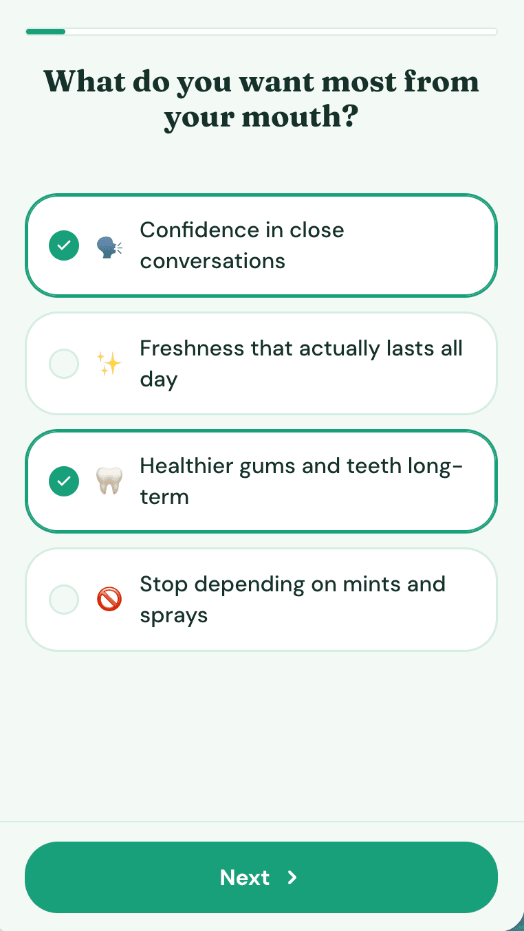 A live QuizLanding quiz running on mobile